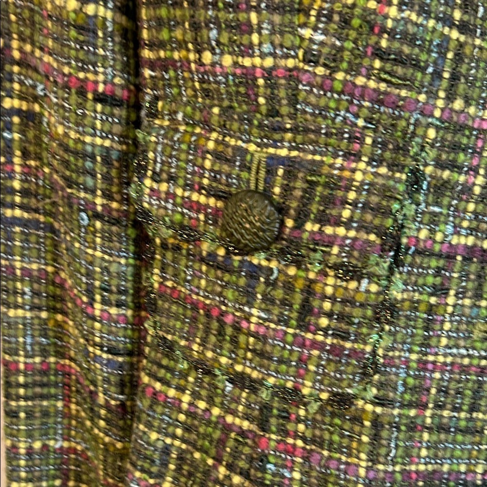 Vintage Express Design Studio Women's Green Tweed Blazer - Picture 4 of 5